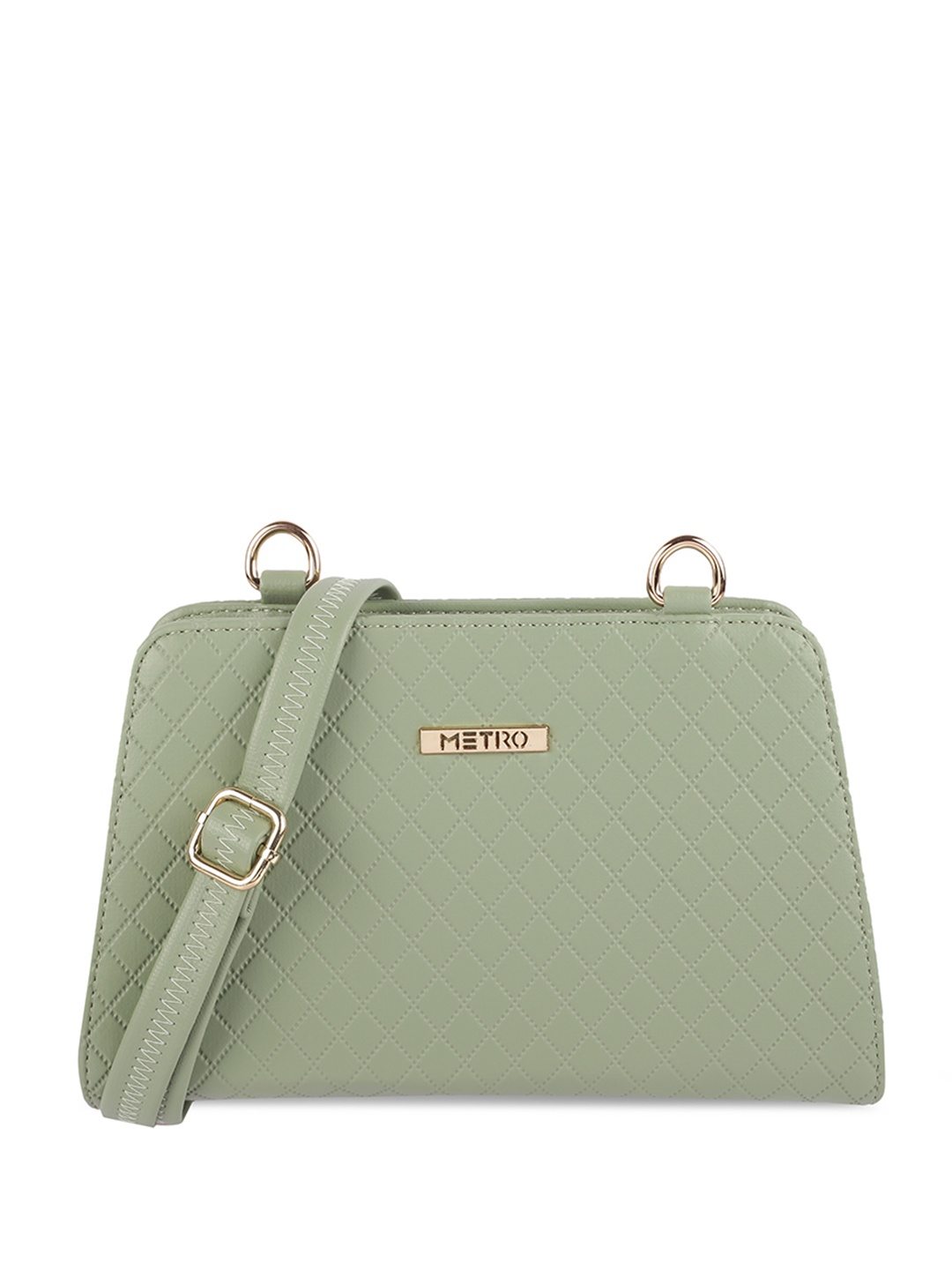 

Metro Women Textured PU Two Fold Wallet, Green