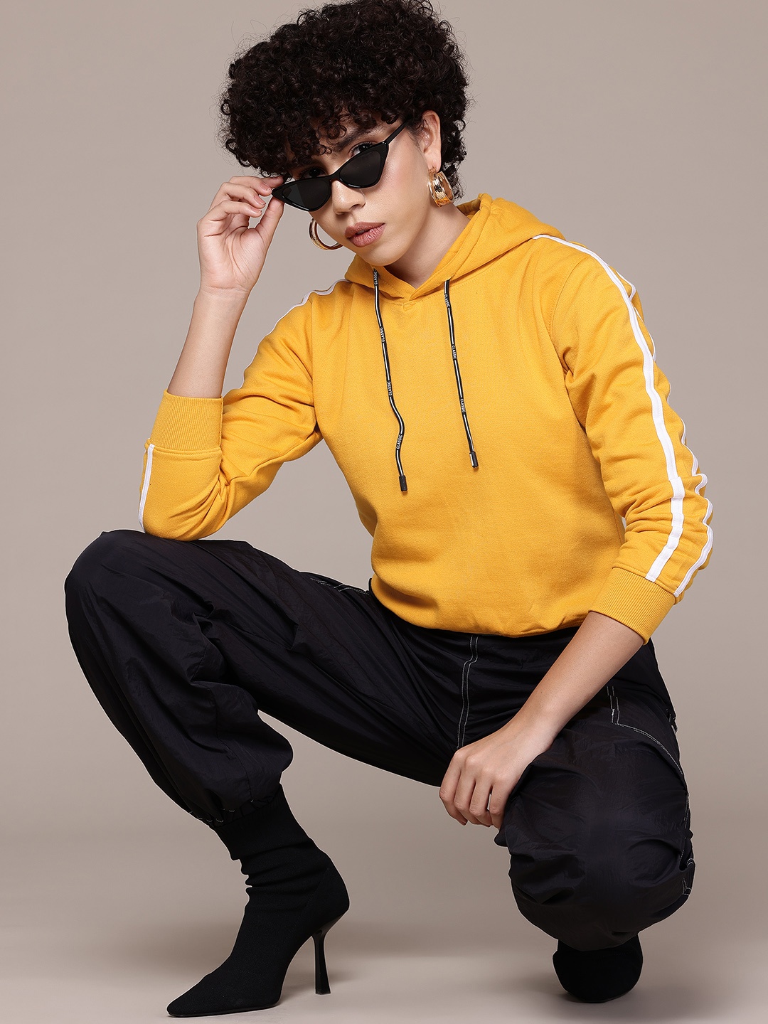 

Roadster Striped Hooded Sweatshirt, Yellow
