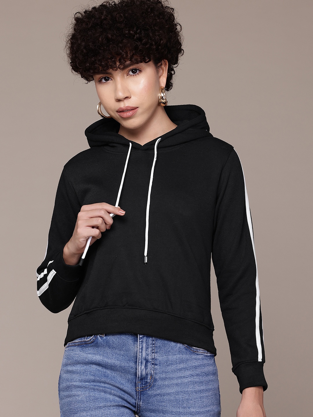 

Roadster Striped Hooded Sweatshirt, Black