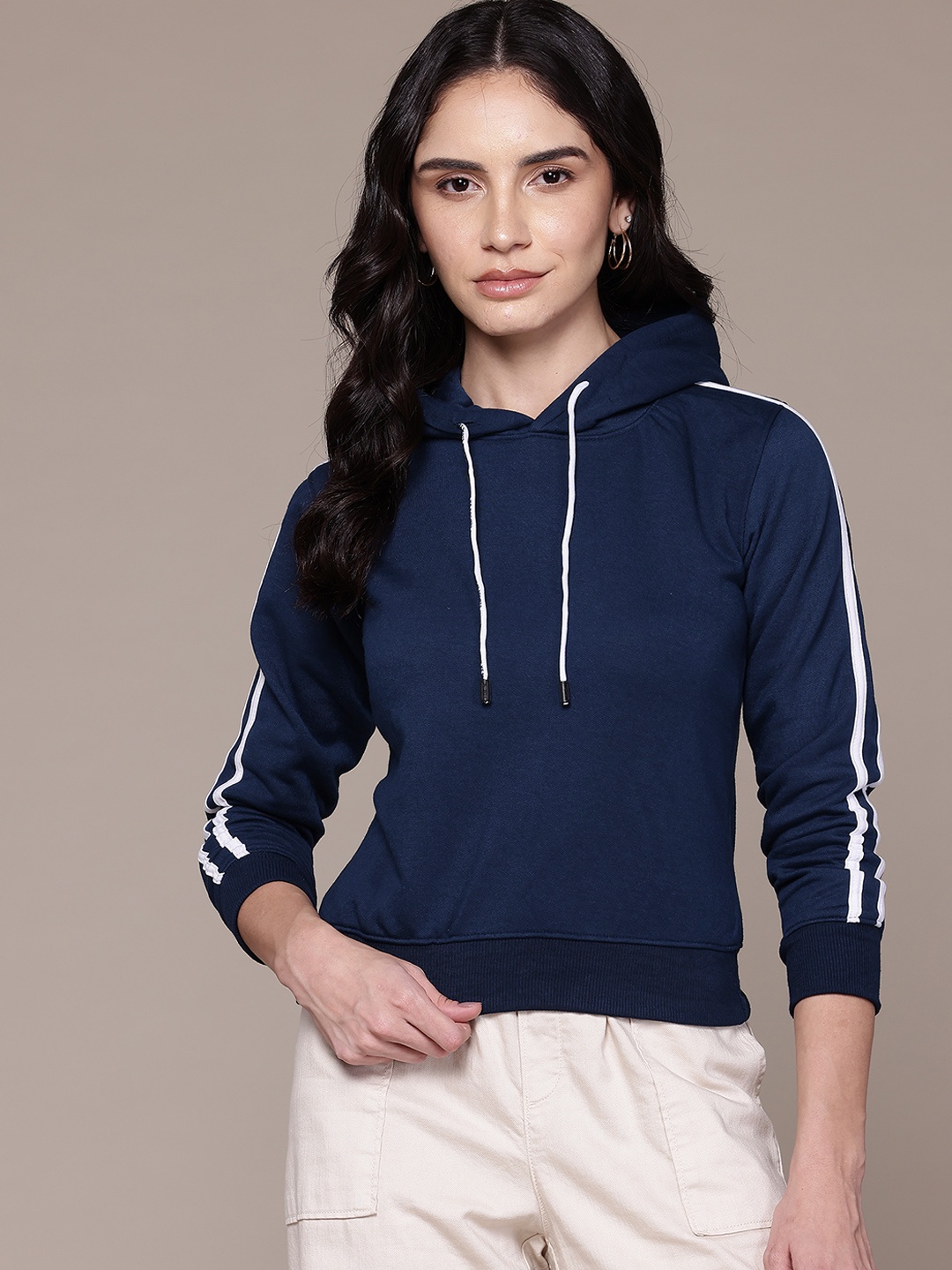 

Roadster Striped Hooded Sweatshirt, Navy blue