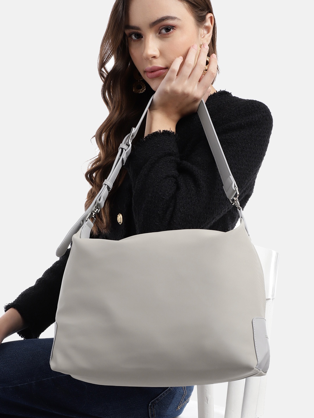

Lino Perros Structured Shoulder Bag, Grey