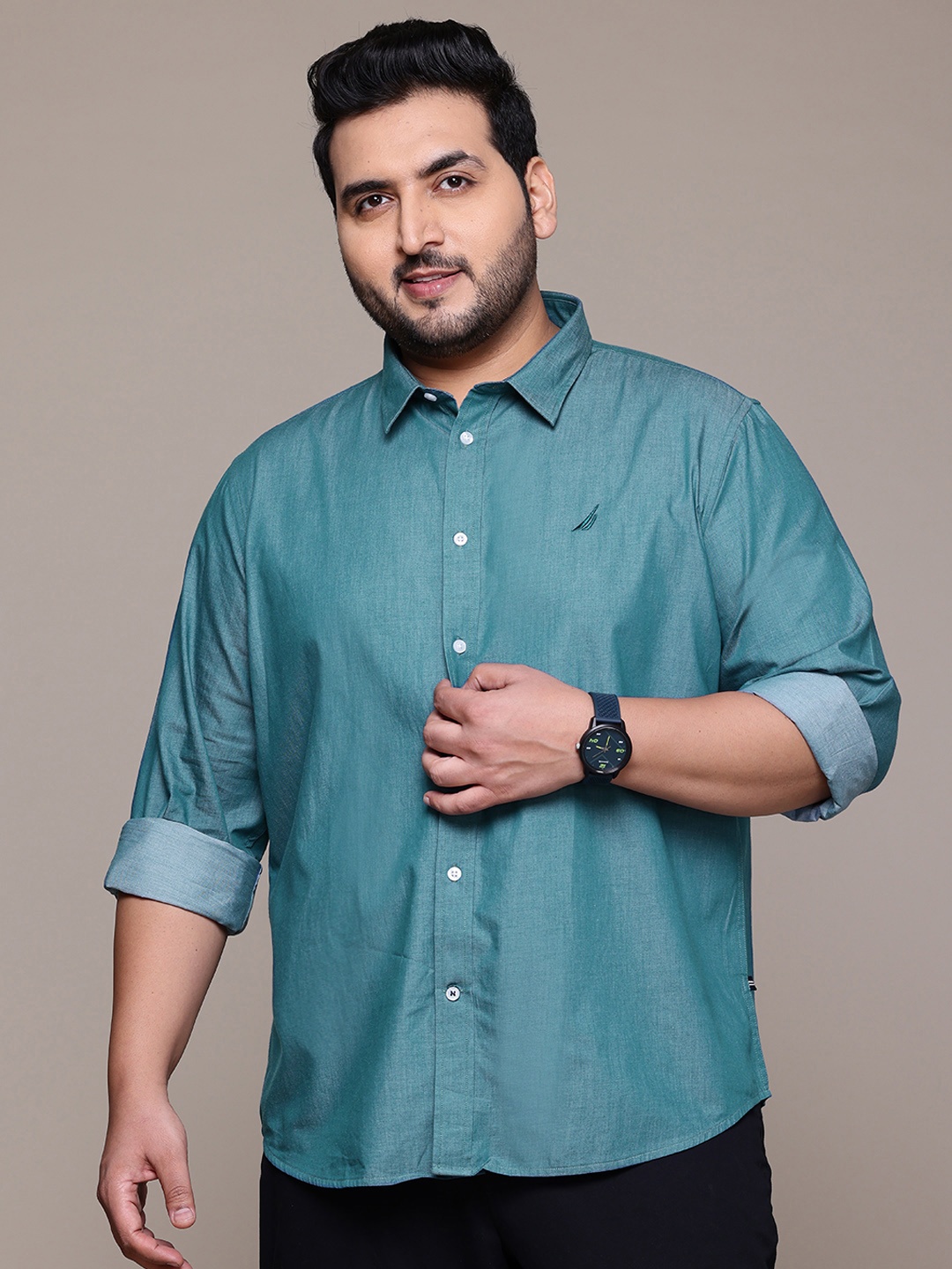 

Nautica Men Plus Size Premium Slim Fit Casual Shirt, Green