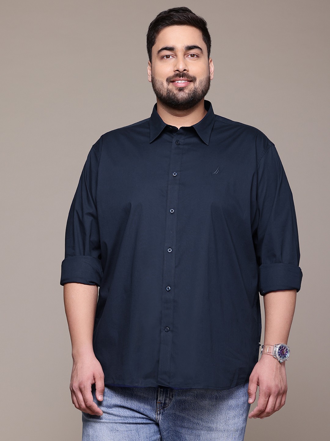 

Nautica Men Plus Size Premium Casual Shirt, Navy blue
