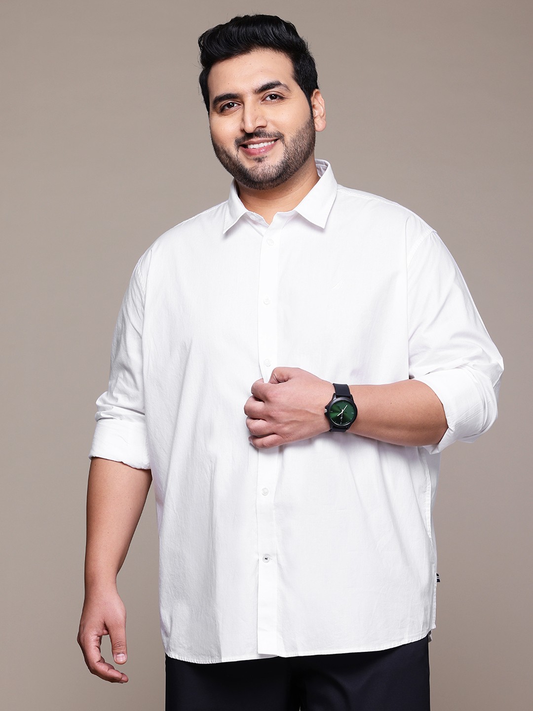 

Nautica Men Plus Size Premium Casual Shirt, White