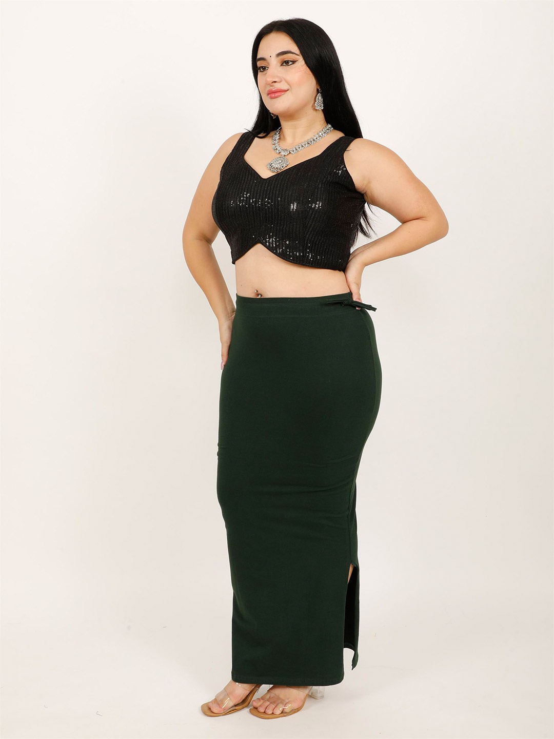

Hill Islands Plus Size Saree Shapewear, Green