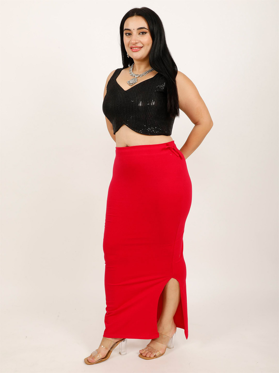 

Hill Islands Plus Size Saree Shapewear, Red
