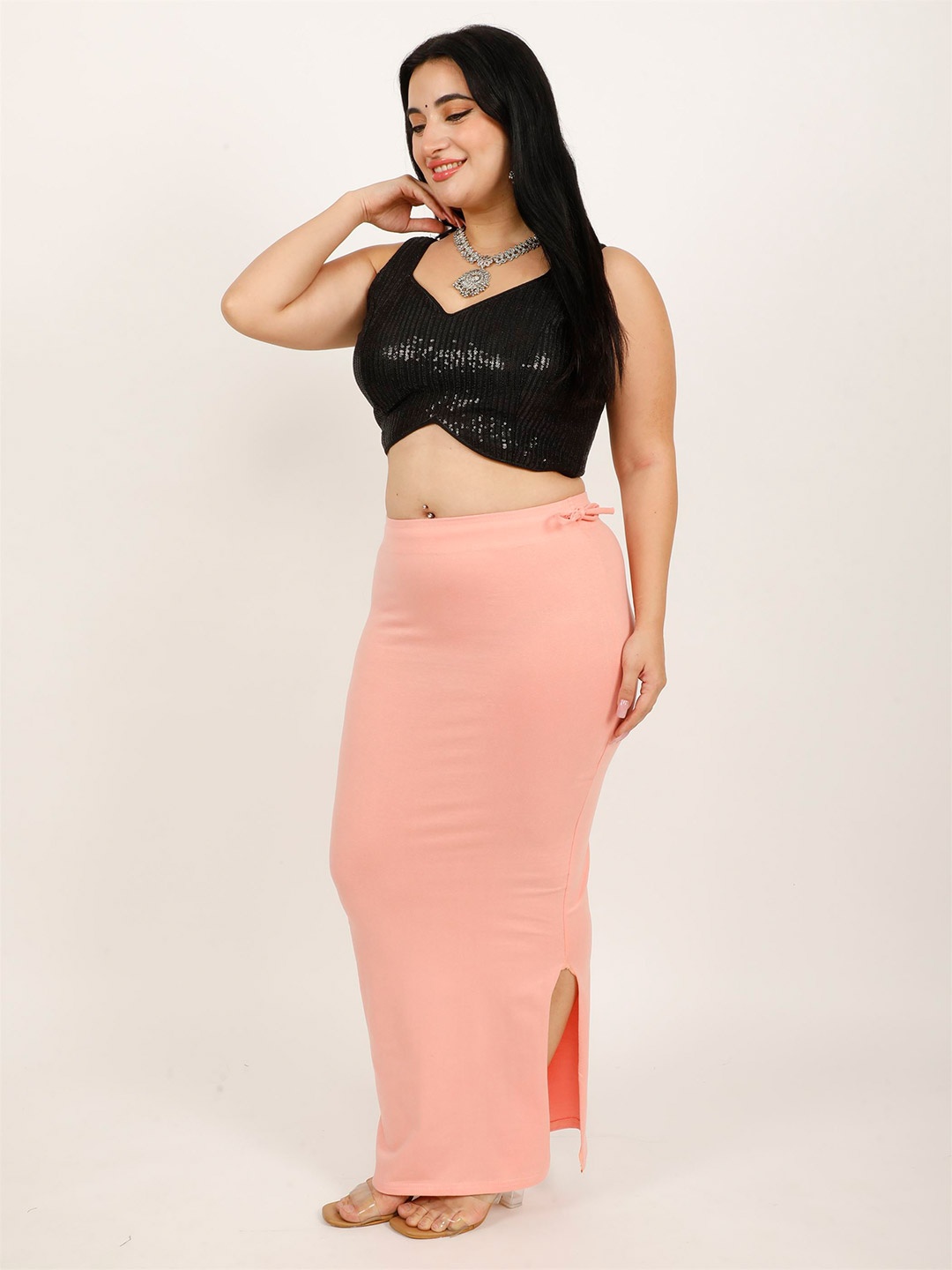 

Hill Islands Plus Size Saree Shapewear, Peach