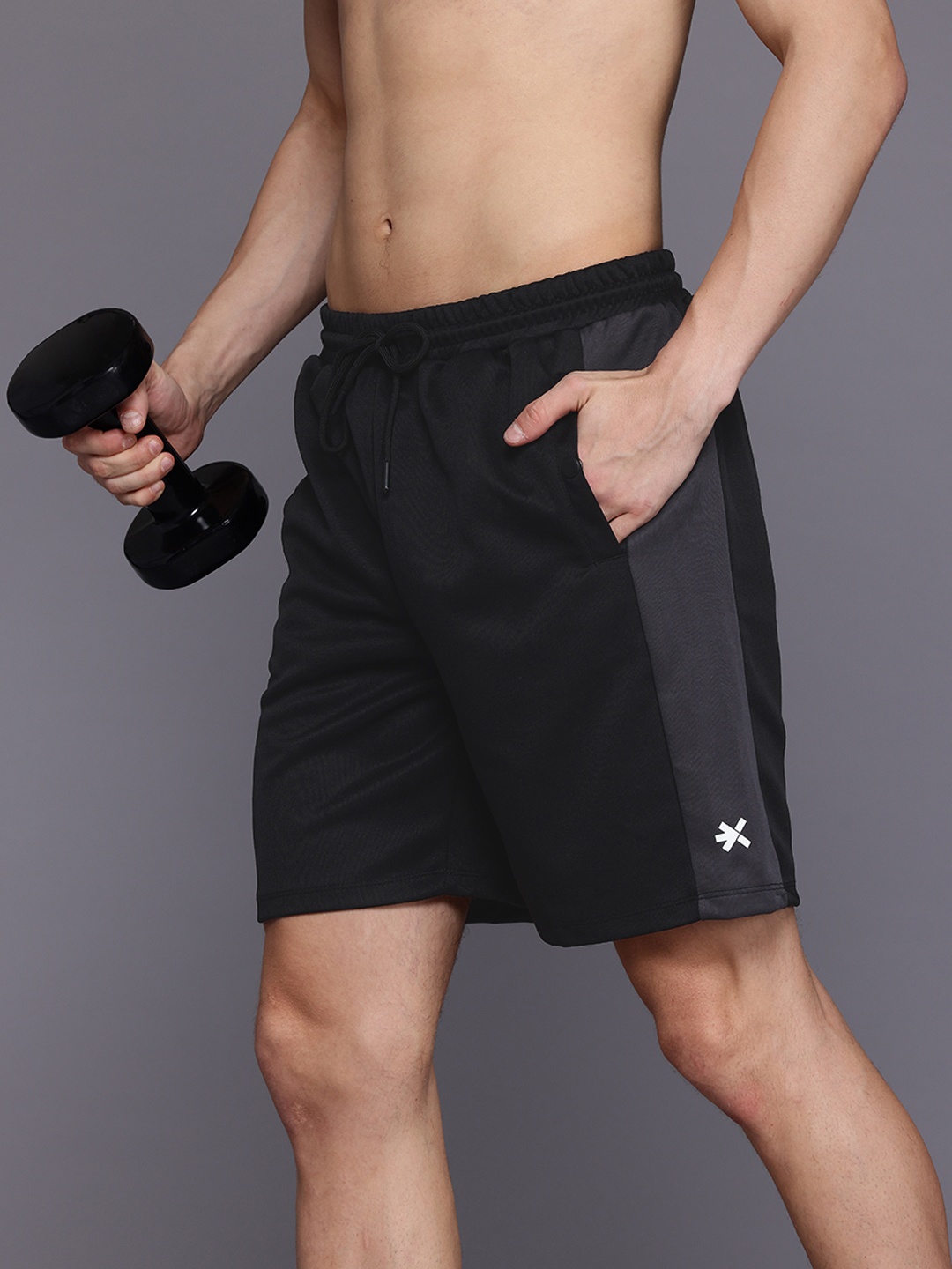 

HRX by Hrithik Roshan Men Colourblocked Outdoor Sports Shorts, Black