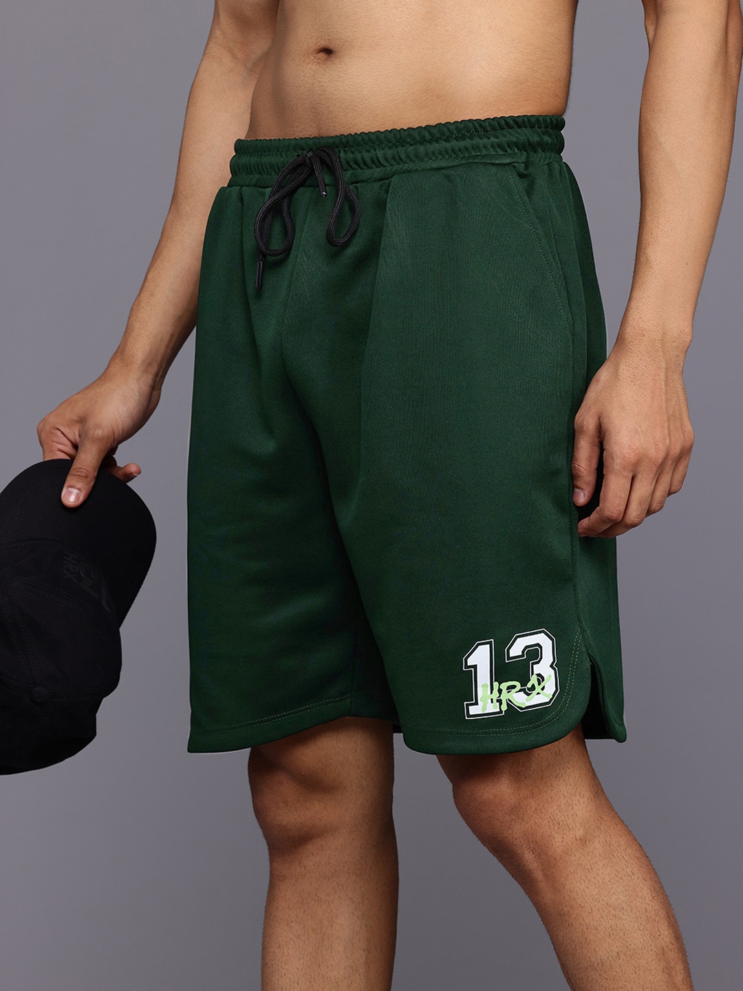 

HRX by Hrithik Roshan Men Printed Outdoor Sports Shorts, Green