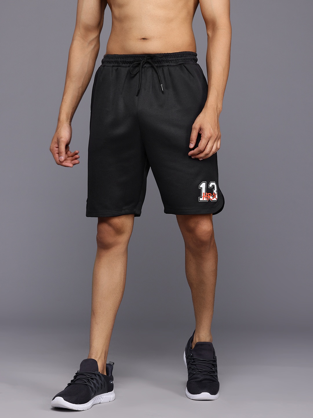 

HRX by Hrithik Roshan Men Printed Outdoor Sports Shorts, Black