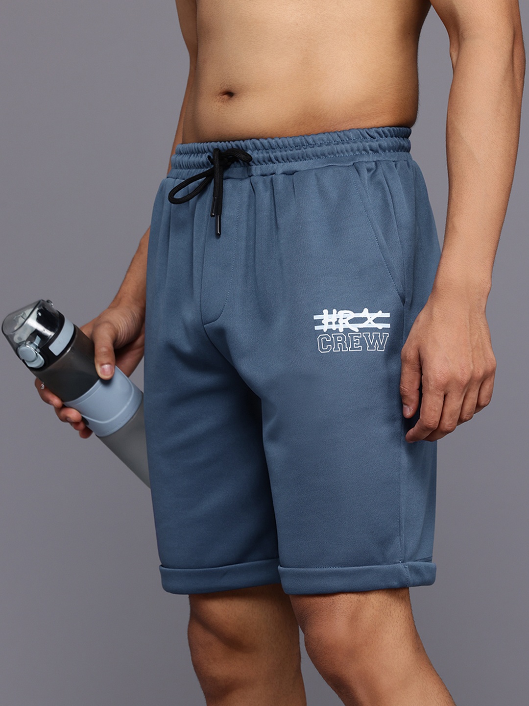 

HRX by Hrithik Roshan Men Printed Outdoor Sports Shorts, Blue