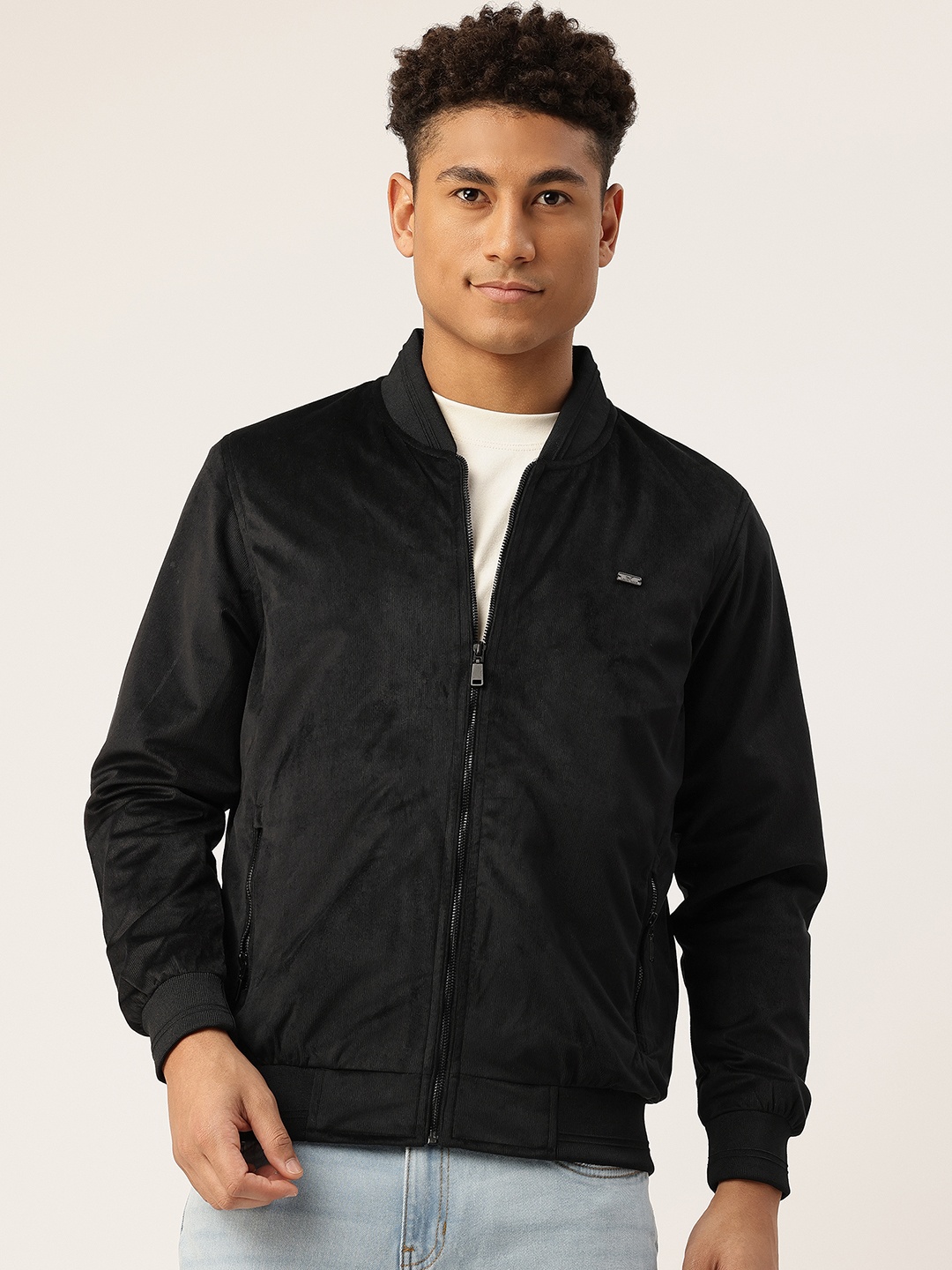 

Monte Carlo Curduroy Bomber Jacket, Black