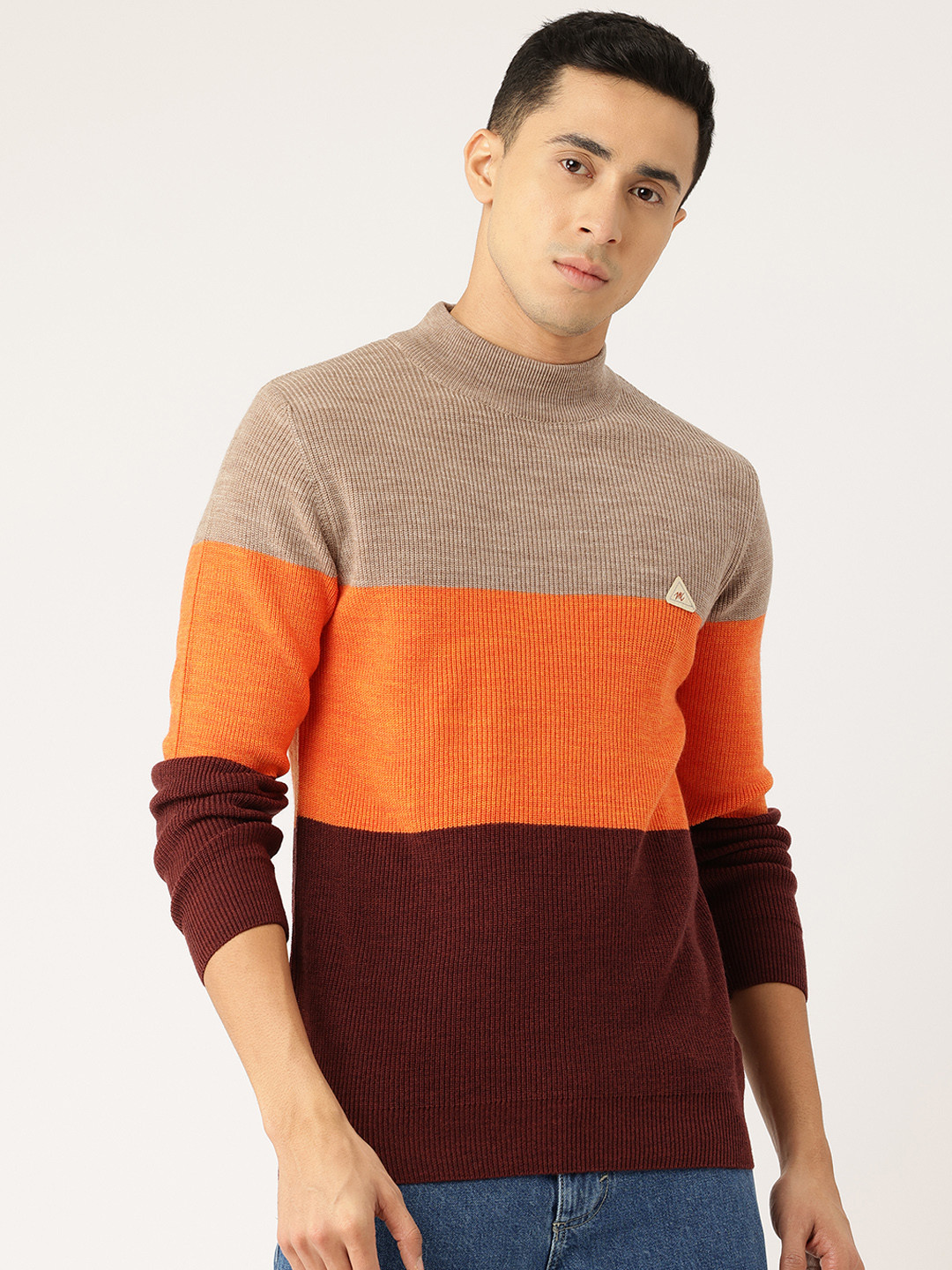 

Monte Carlo Colourblocked Pullover, Beige