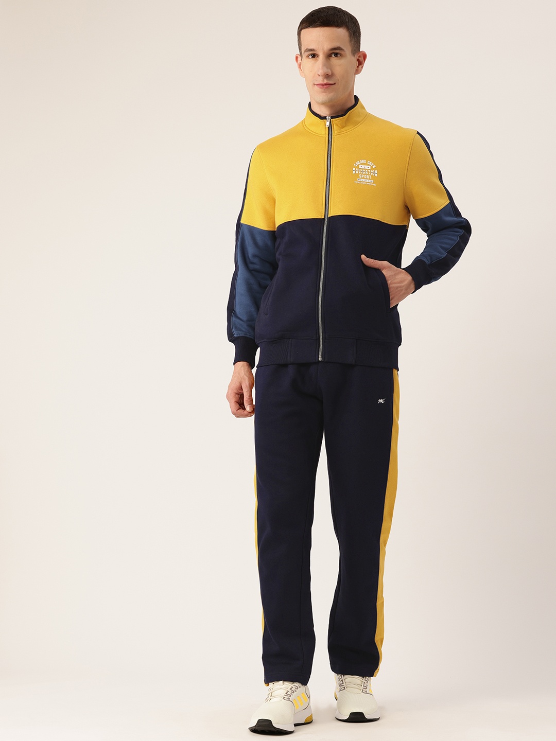 

Monte Carlo Regular Fit Colourblock Cotton Rich Tracksuit, Yellow