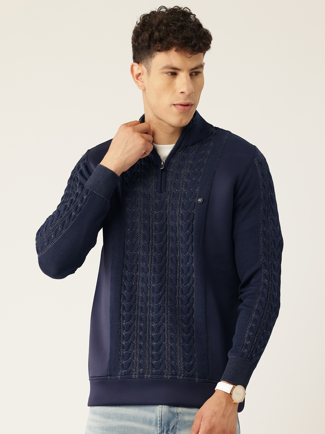 

Monte Carlo Cable Knit Pullover, Navy blue
