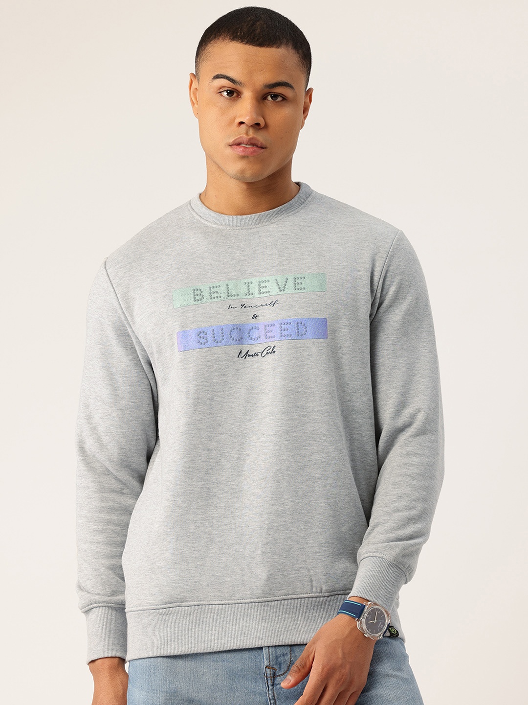 

Monte Carlo Printed Sweatshirt, Grey melange