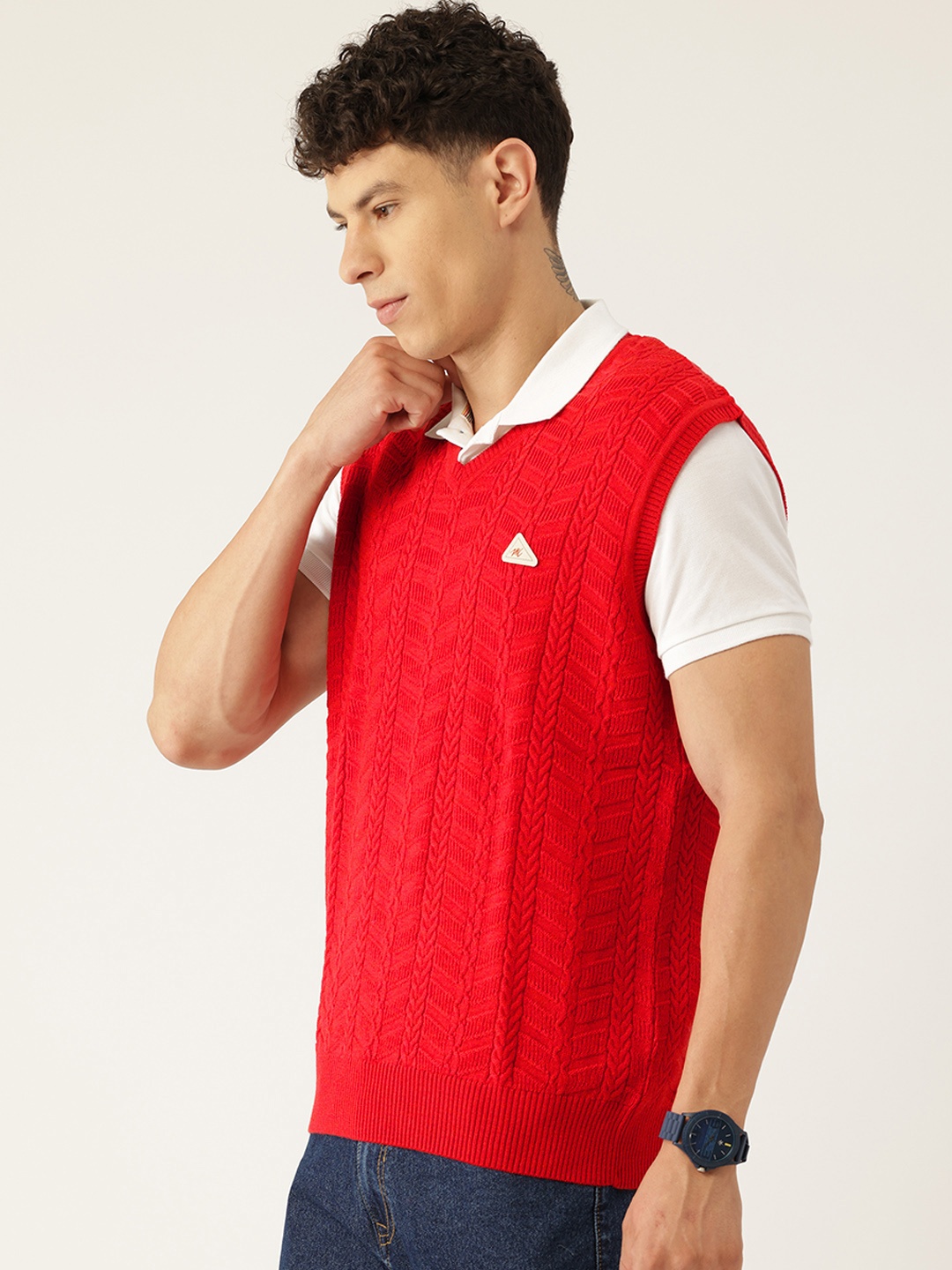 

Monte Carlo Cable Knit Sweater Vest, Red