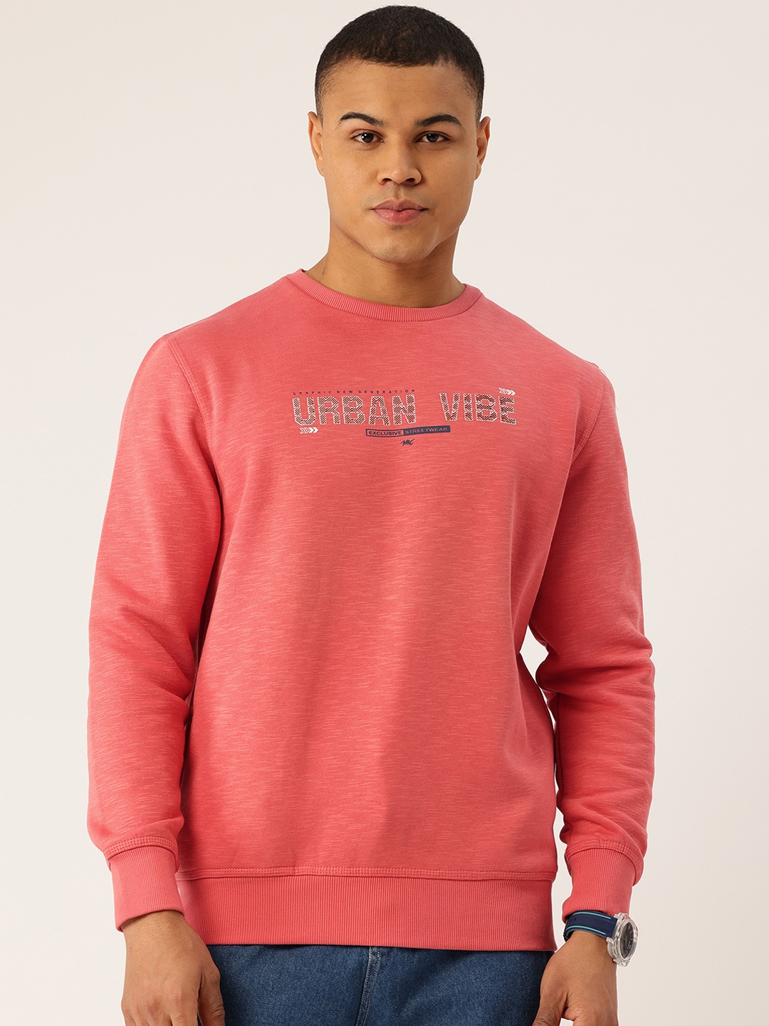 

Monte Carlo Pure Cotton Printed Sweatshirt, Coral
