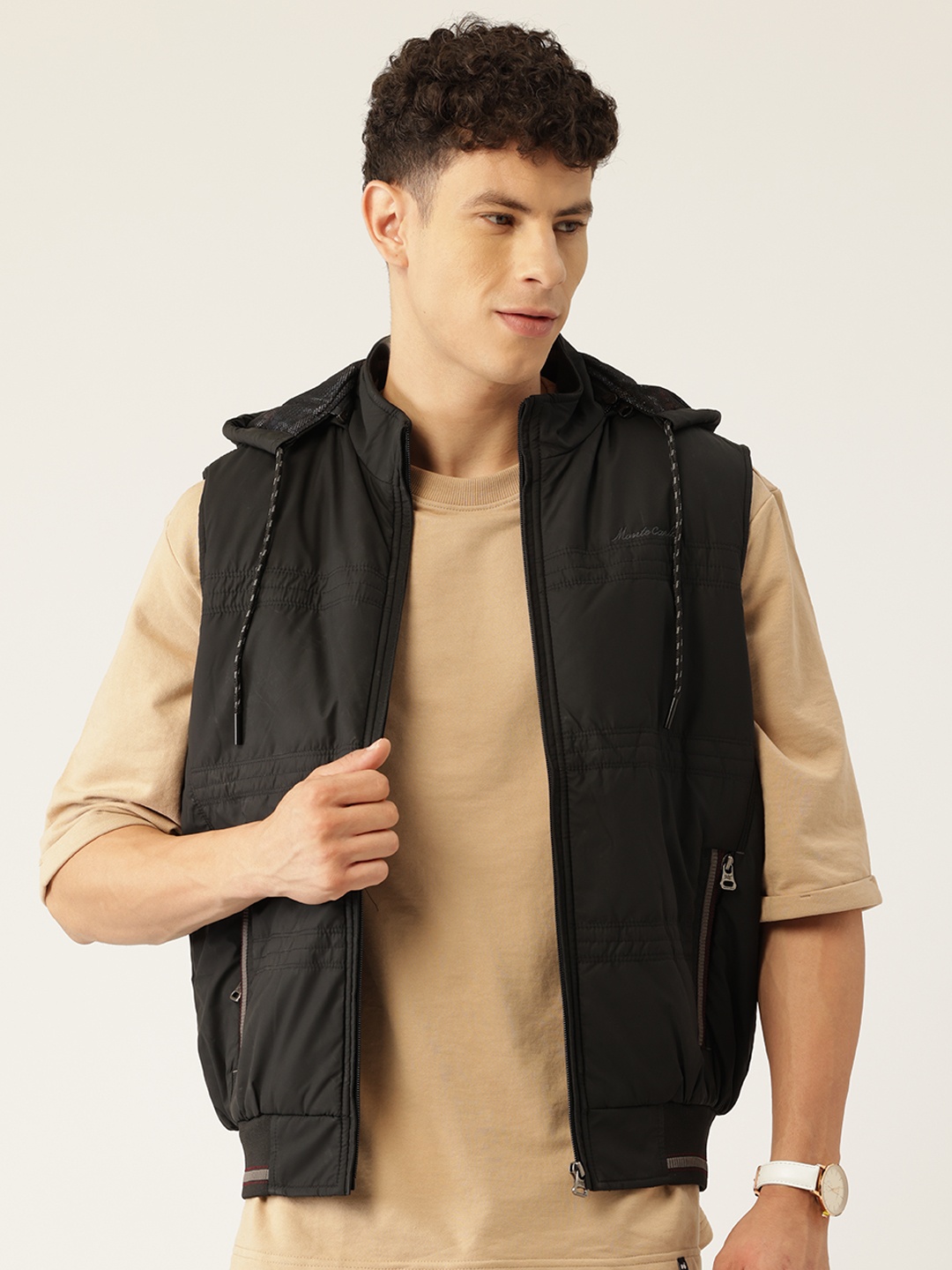 

Monte Carlo Hooded Gilet Jacket, Black