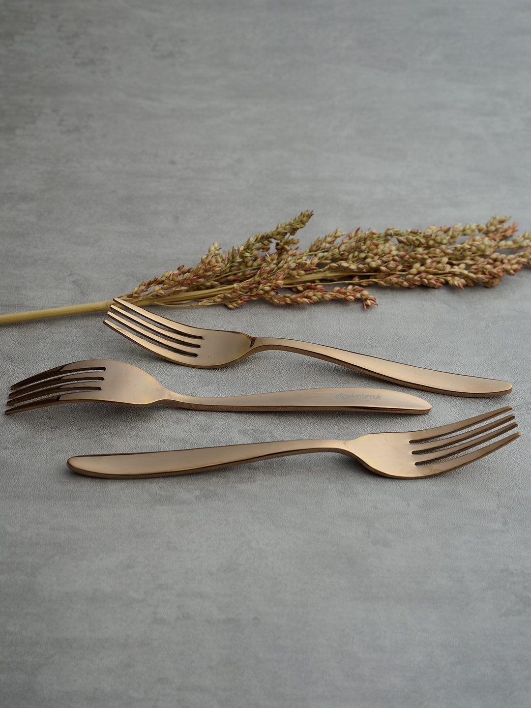 

BlackCarrot Rose Gold 3 Pieces Stainless Steel Dinner Fork Set