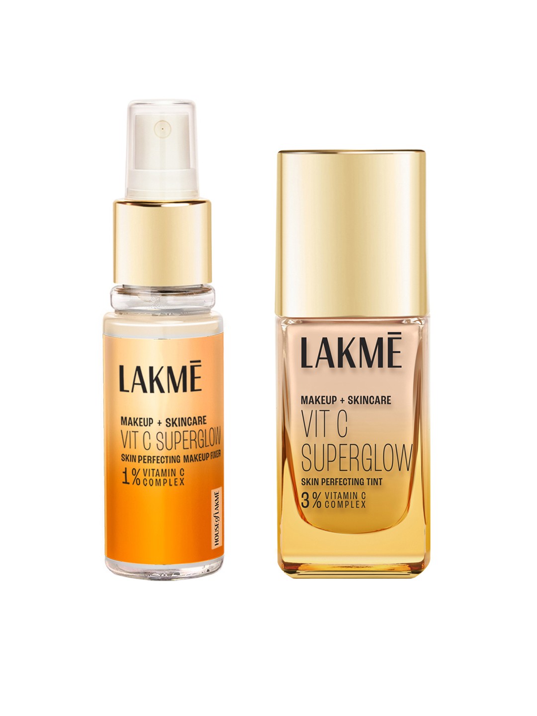 

Lakme VitC Superglow Skin Perfecting Combo - Face Tint 25ml + Makeup Fixer 60ml, Beige