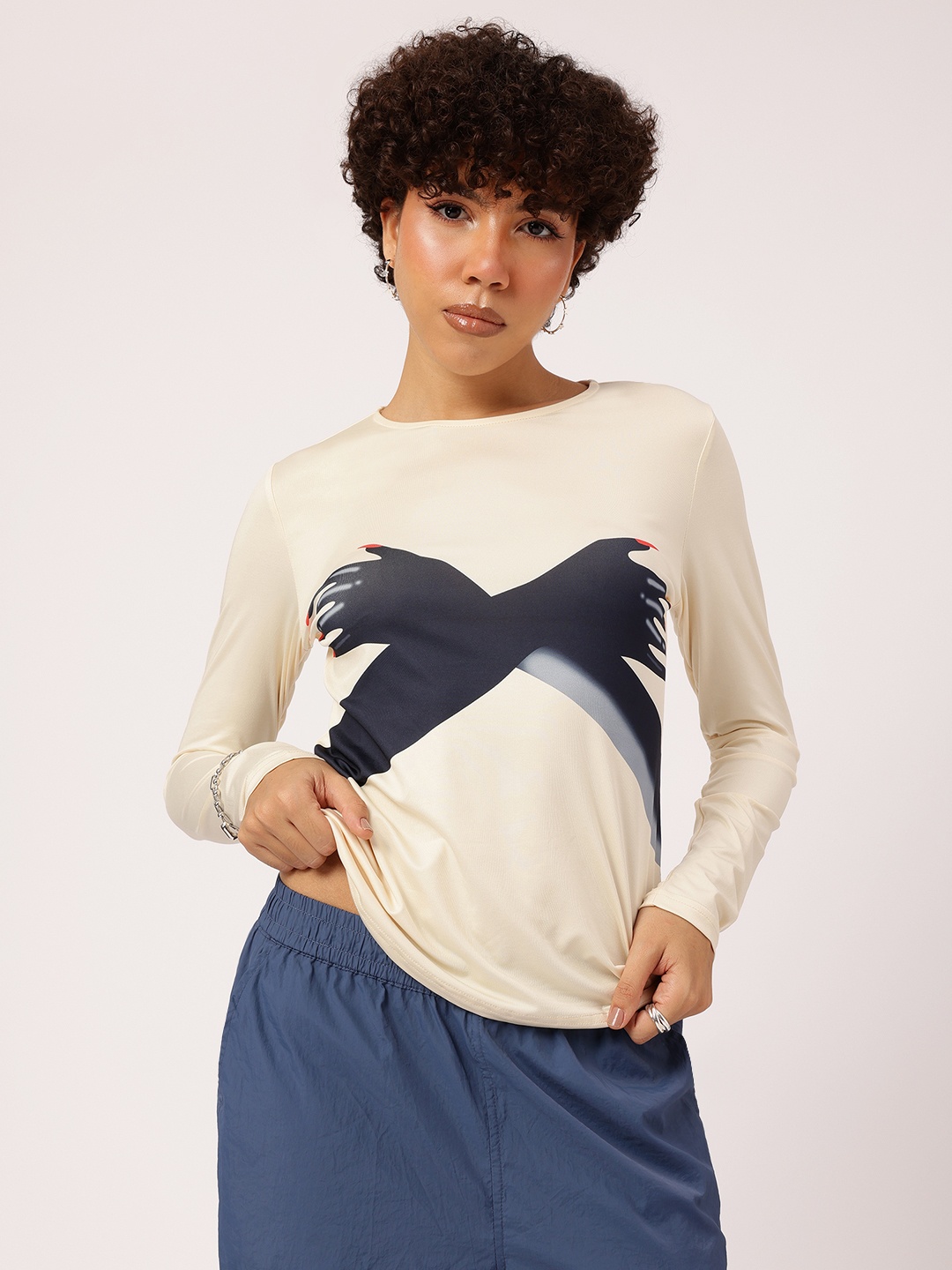 

DressBerry Hands-on Fitted Top, Cream