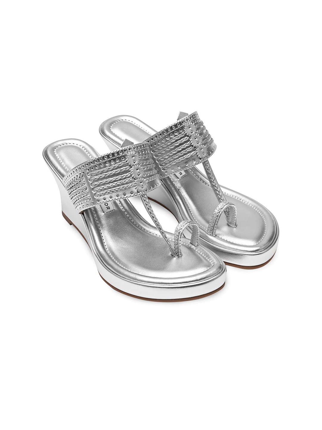 

Aprajita Toor Embellished Ethnic Wedge Heel Sandals, Silver