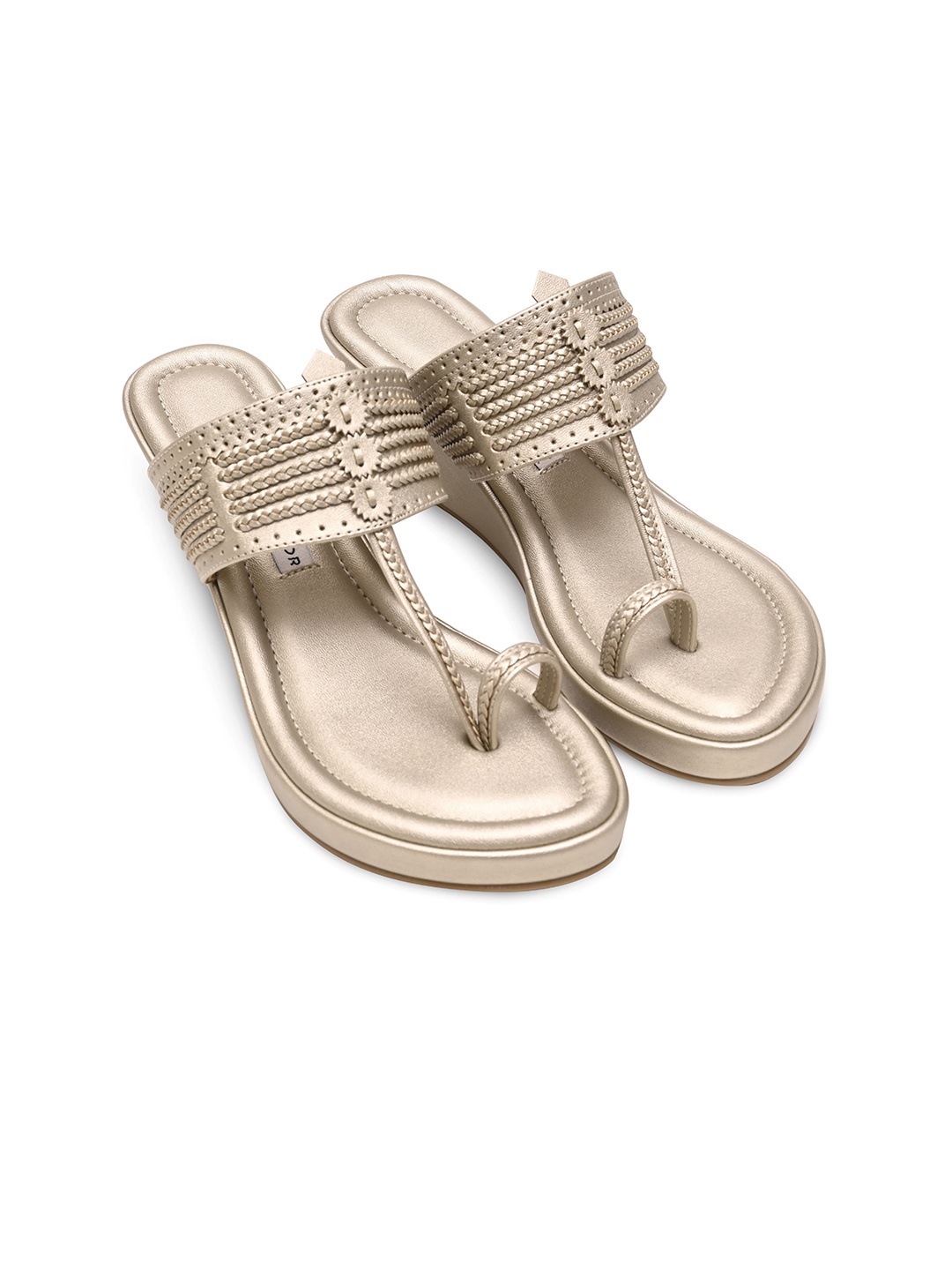 

Aprajita Toor Women Ethnic Wedge Sandals, Champagne