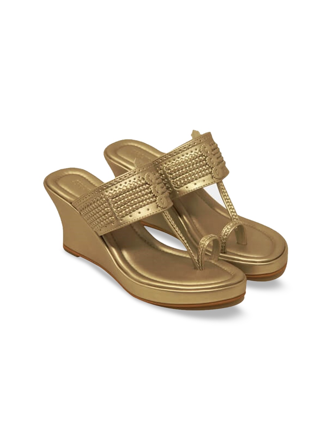 

Aprajita Toor Ethnic Wedge Sandals, Gold