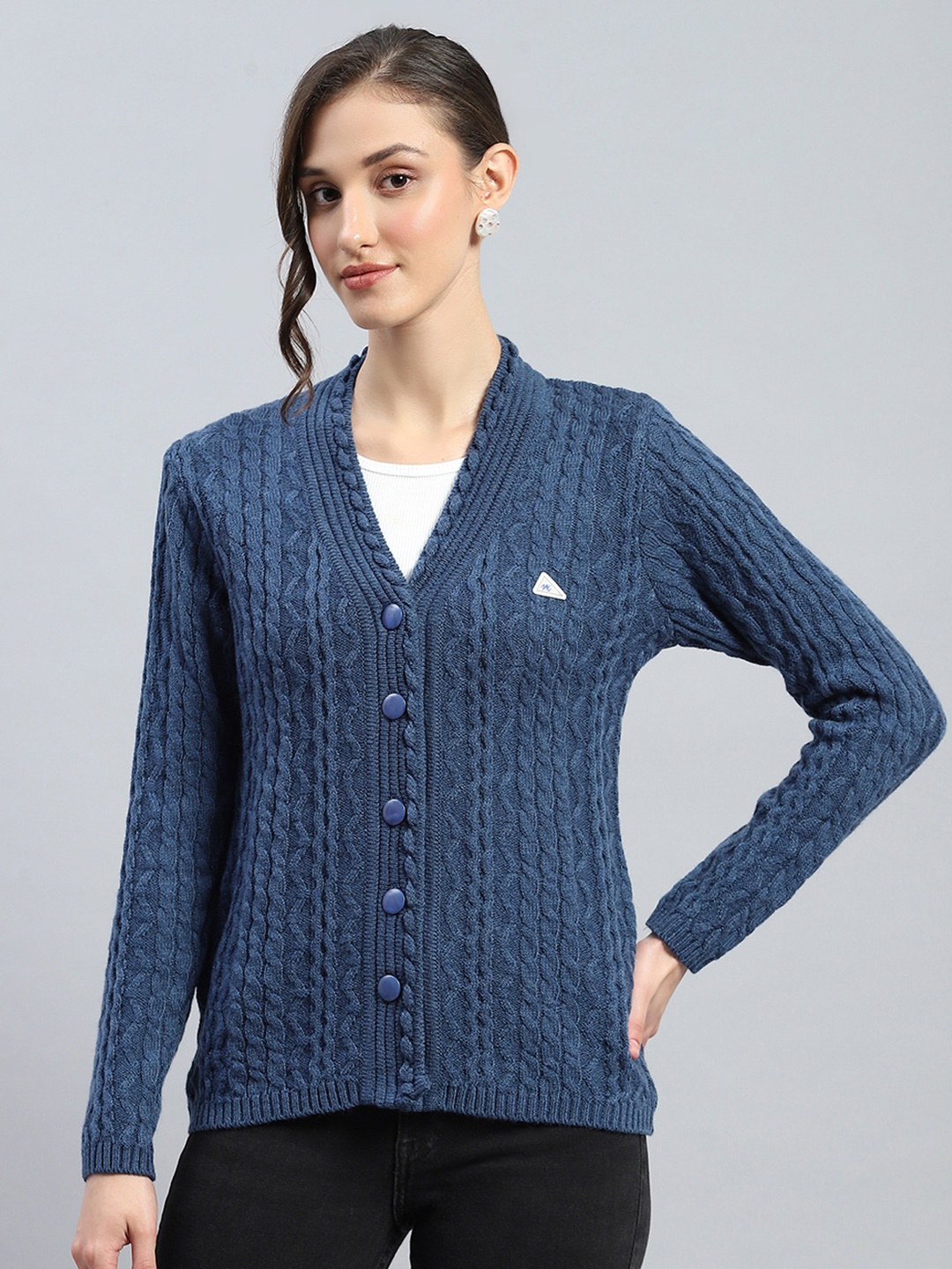 

Monte Carlo Cable Knit Cardigan Sweaters, Blue