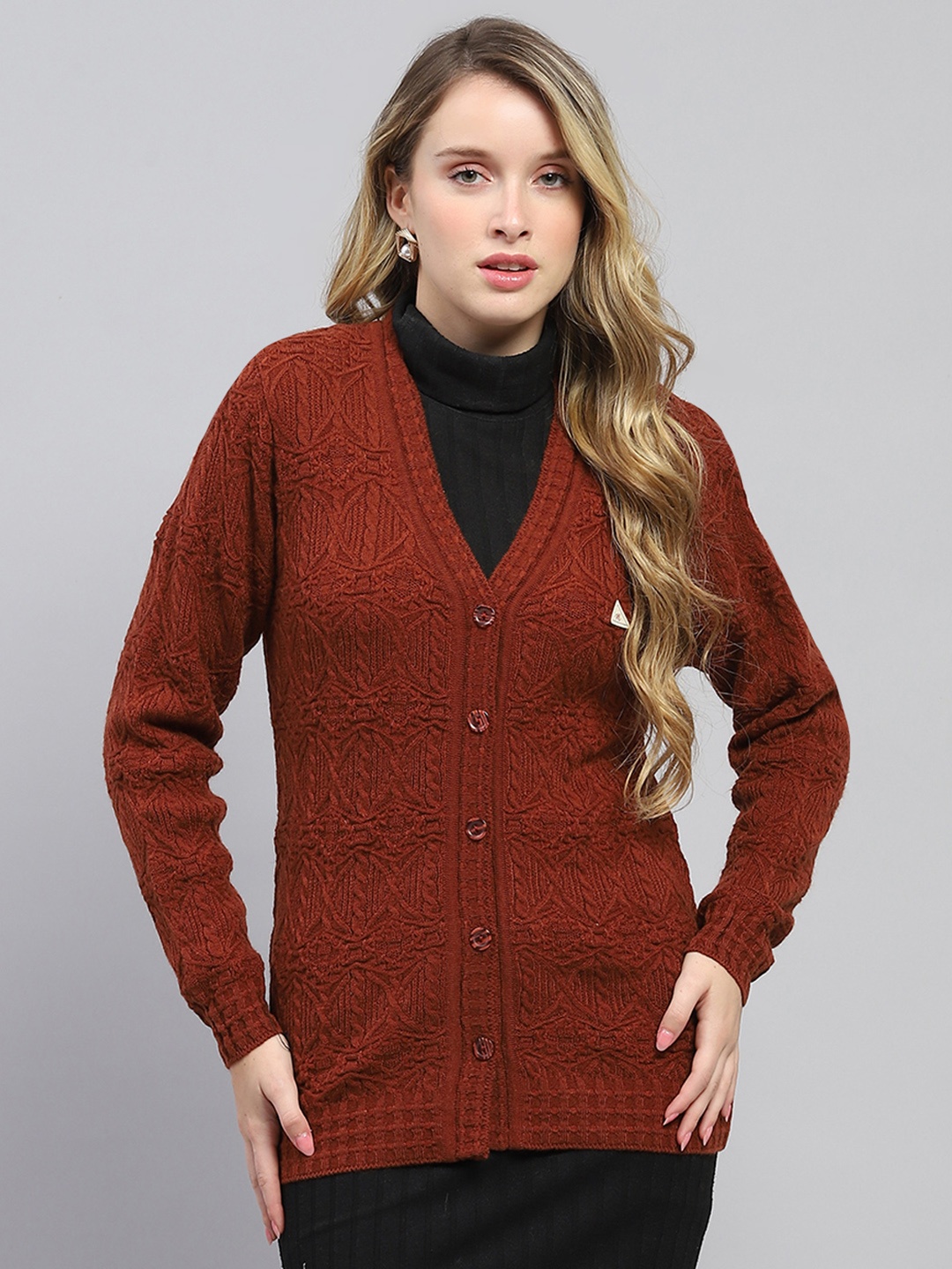

Monte Carlo Cable Knit Cardigan, Rust