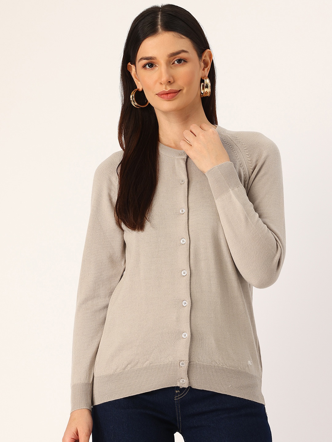 

Monte Carlo Women Woollen Cardigan, Taupe