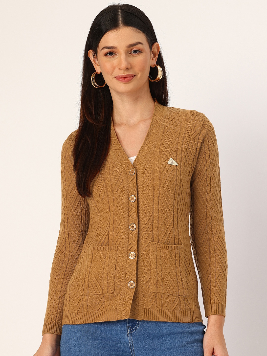 

Monte Carlo Cable Knitted Woollen Cardigan, Mustard