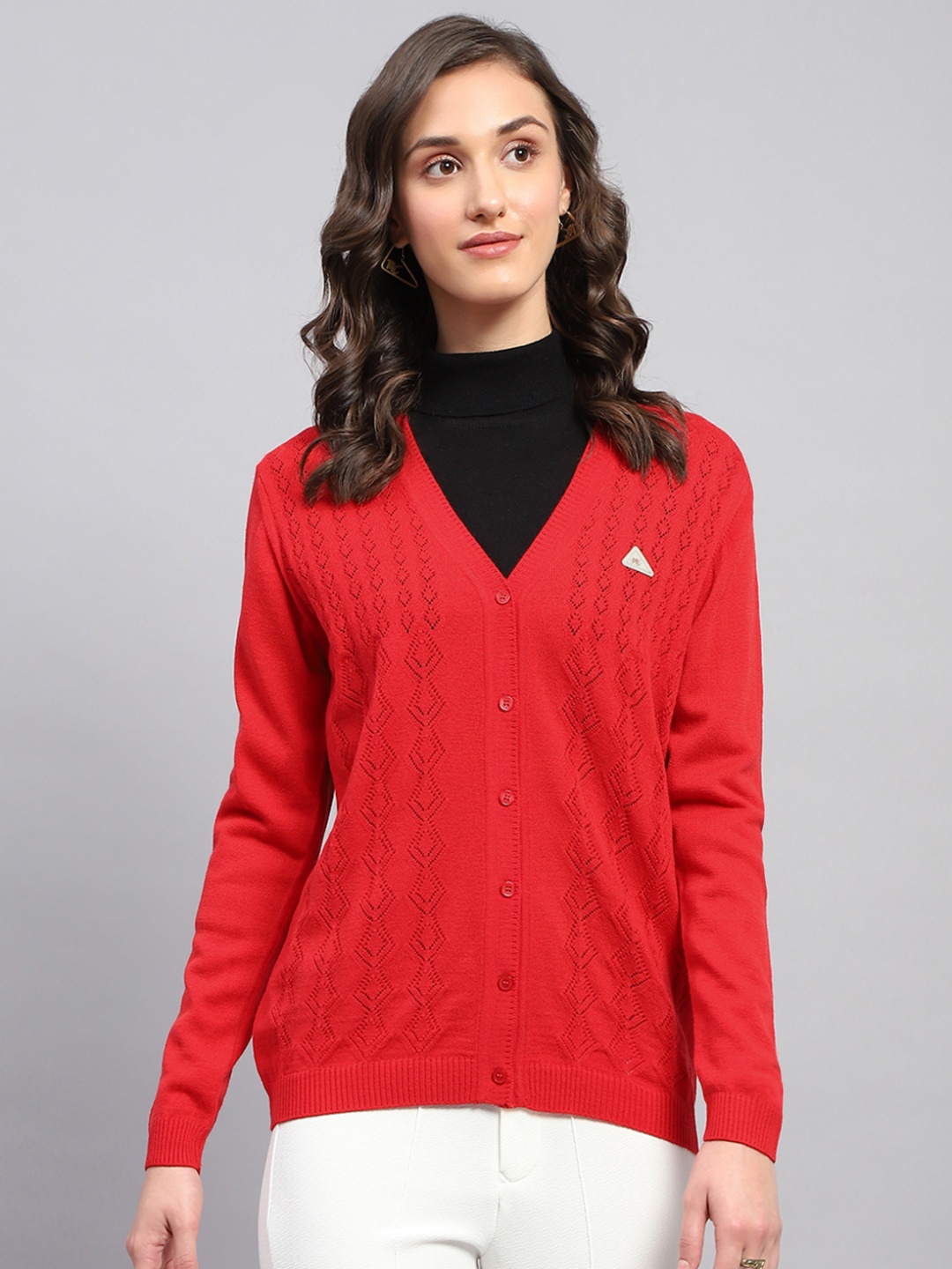 

Monte Carlo Open Knit Cardigan, Red