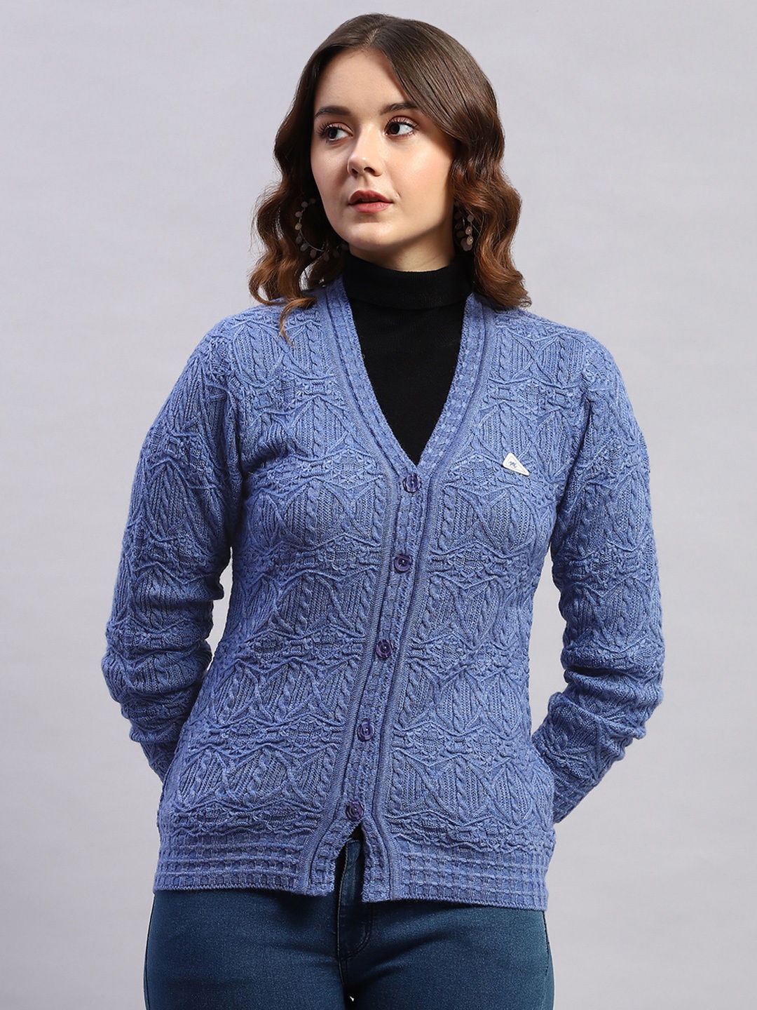 

Monte Carlo Cable Knit Cardigan, Blue
