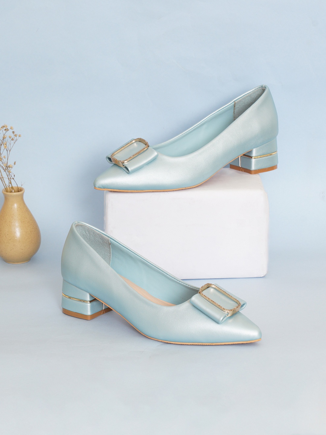 

Sherrif Shoes Women Synthetic Block Heel Pumps, Blue
