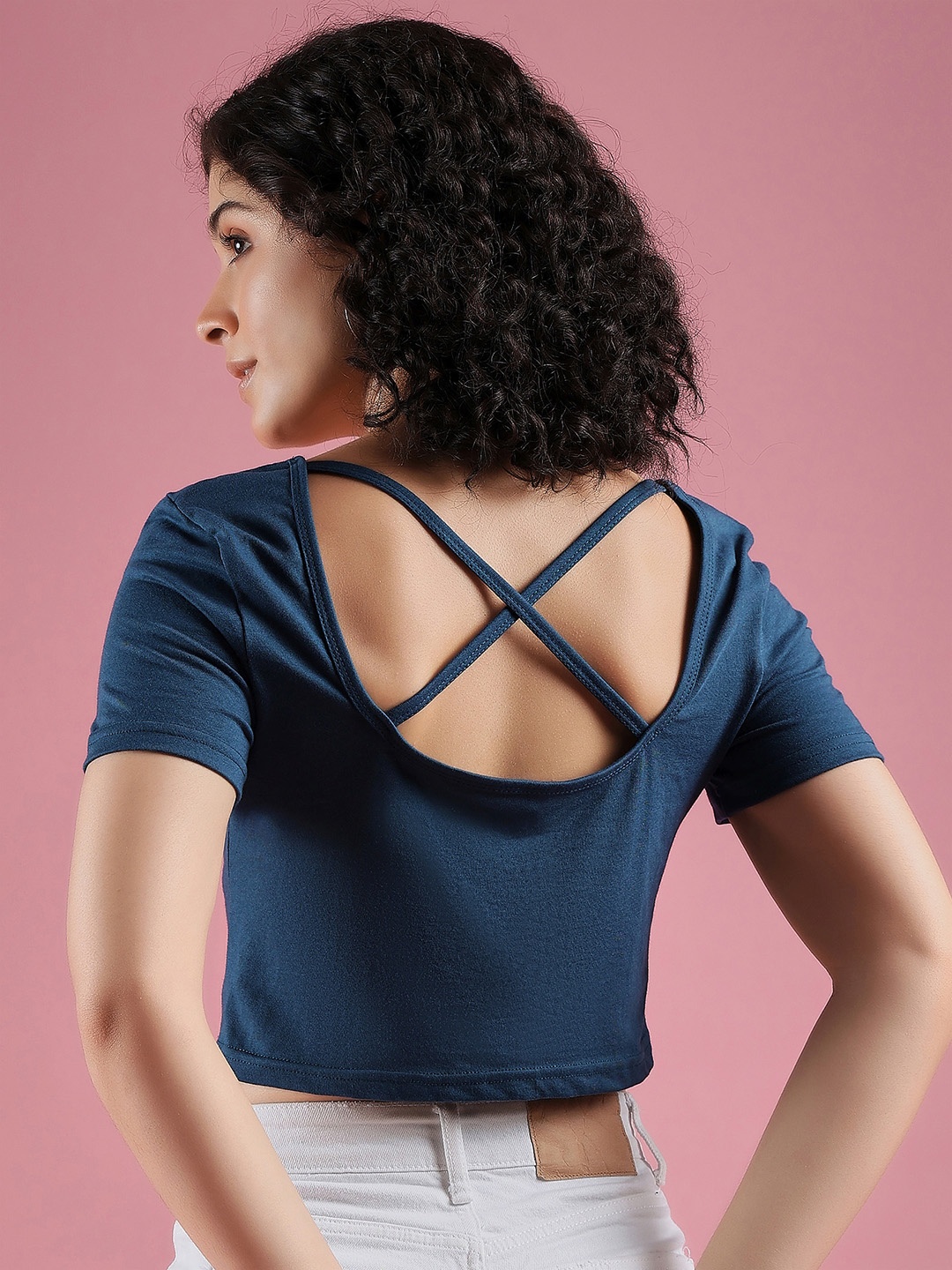 

DressBerry Women Solid Scoop Neck Cotton T-Shirt, Teal