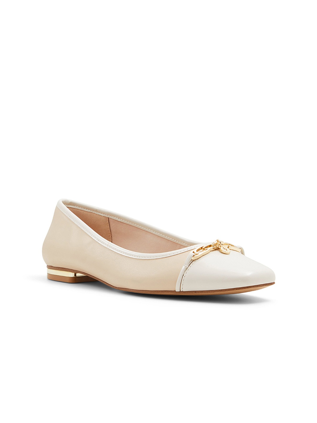 

ALDO Women Colourblocked Ballerinas With Buckles, Beige