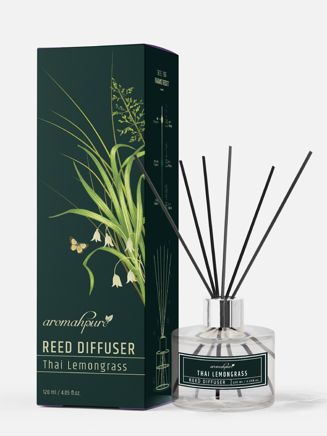 

Aromahpure Green Reed Sticks Lemongrass Aroma Oil Diffuser 120 ml