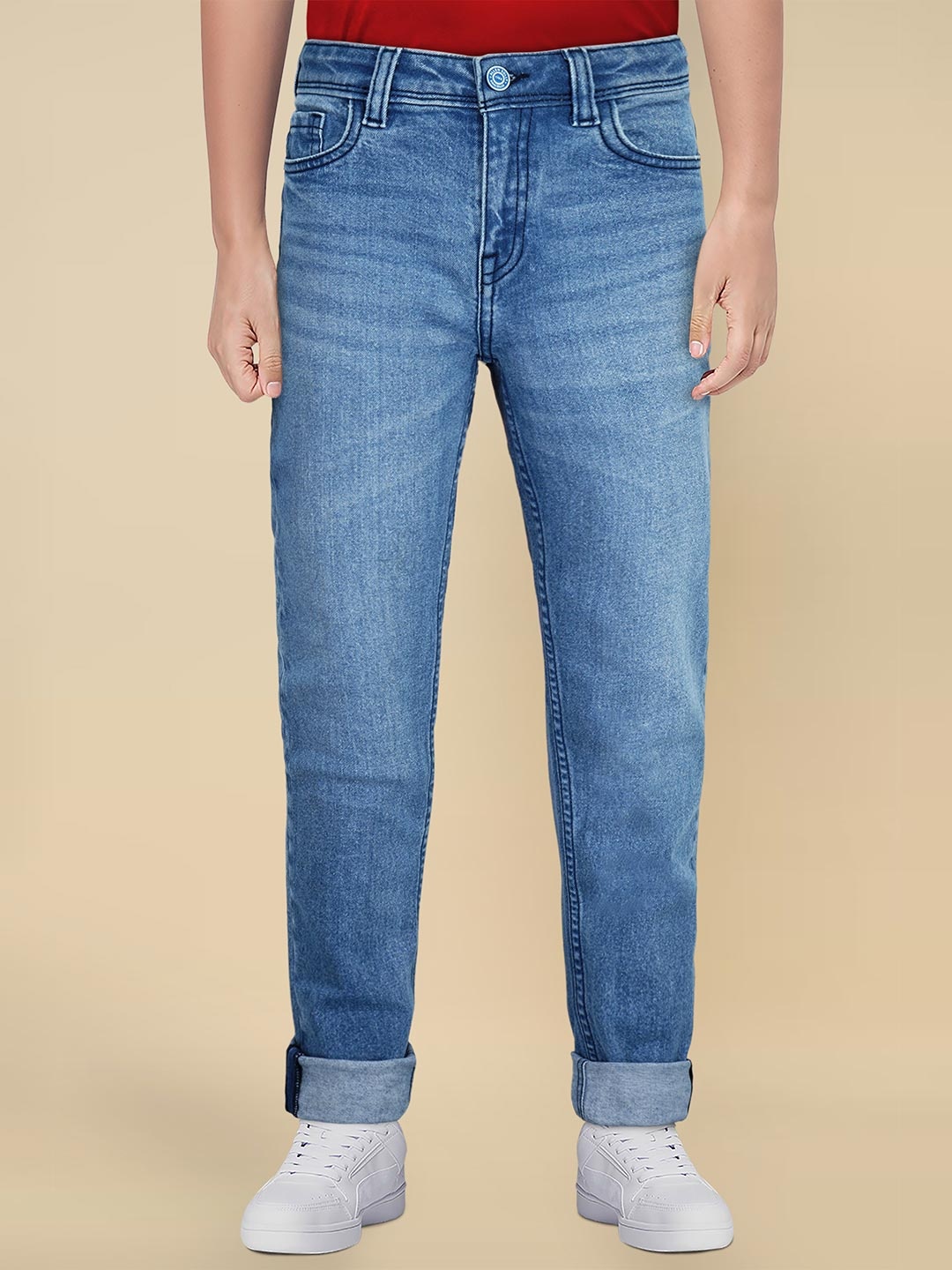 

Allen Solly Junior Boys Skinny Fit Light Fade Jeans, Blue
