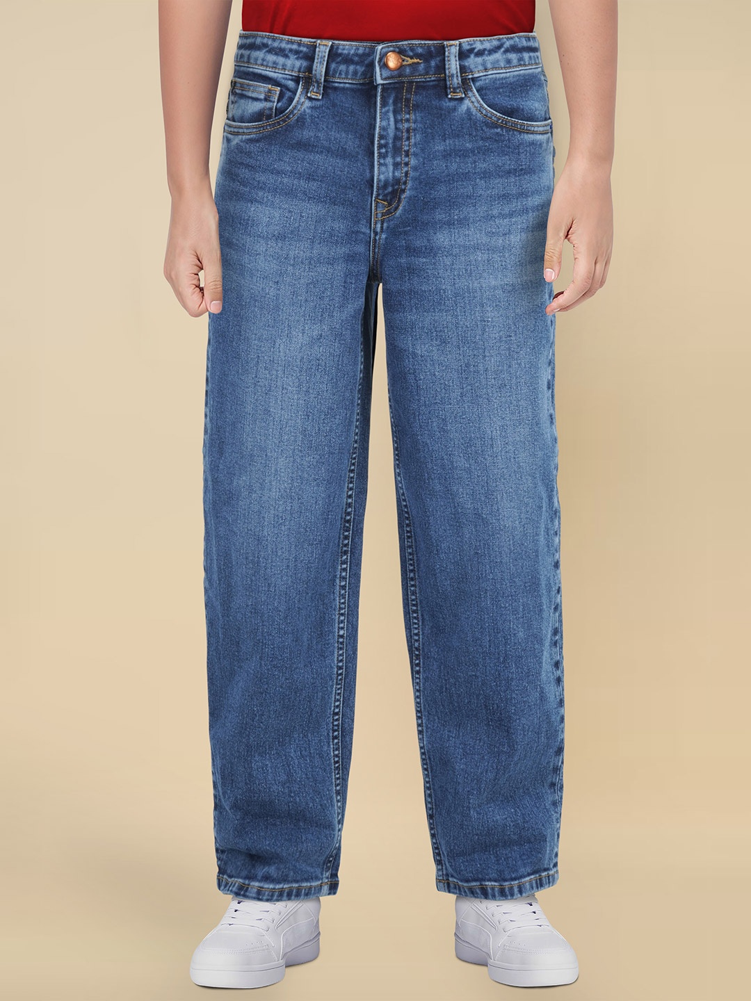

Allen Solly Junior Boys Relaxed Fit Light Fade Jeans, Navy blue