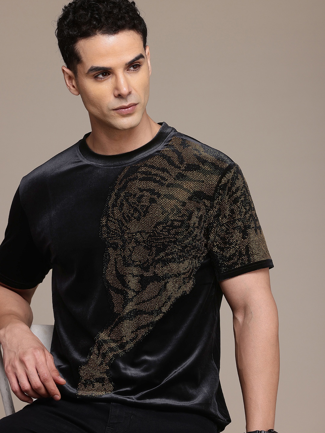 

FCUK Graphic Embellished T-shirt, Black