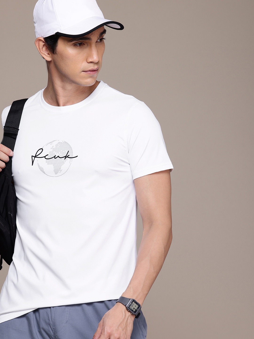 

FCUK Brand Logo Printed T-shirt, White