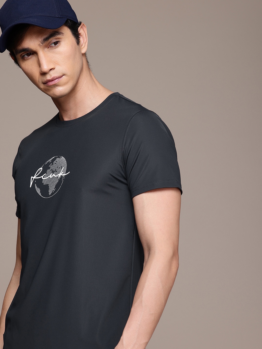 

FCUK Brand Logo Printed T-shirt, Charcoal