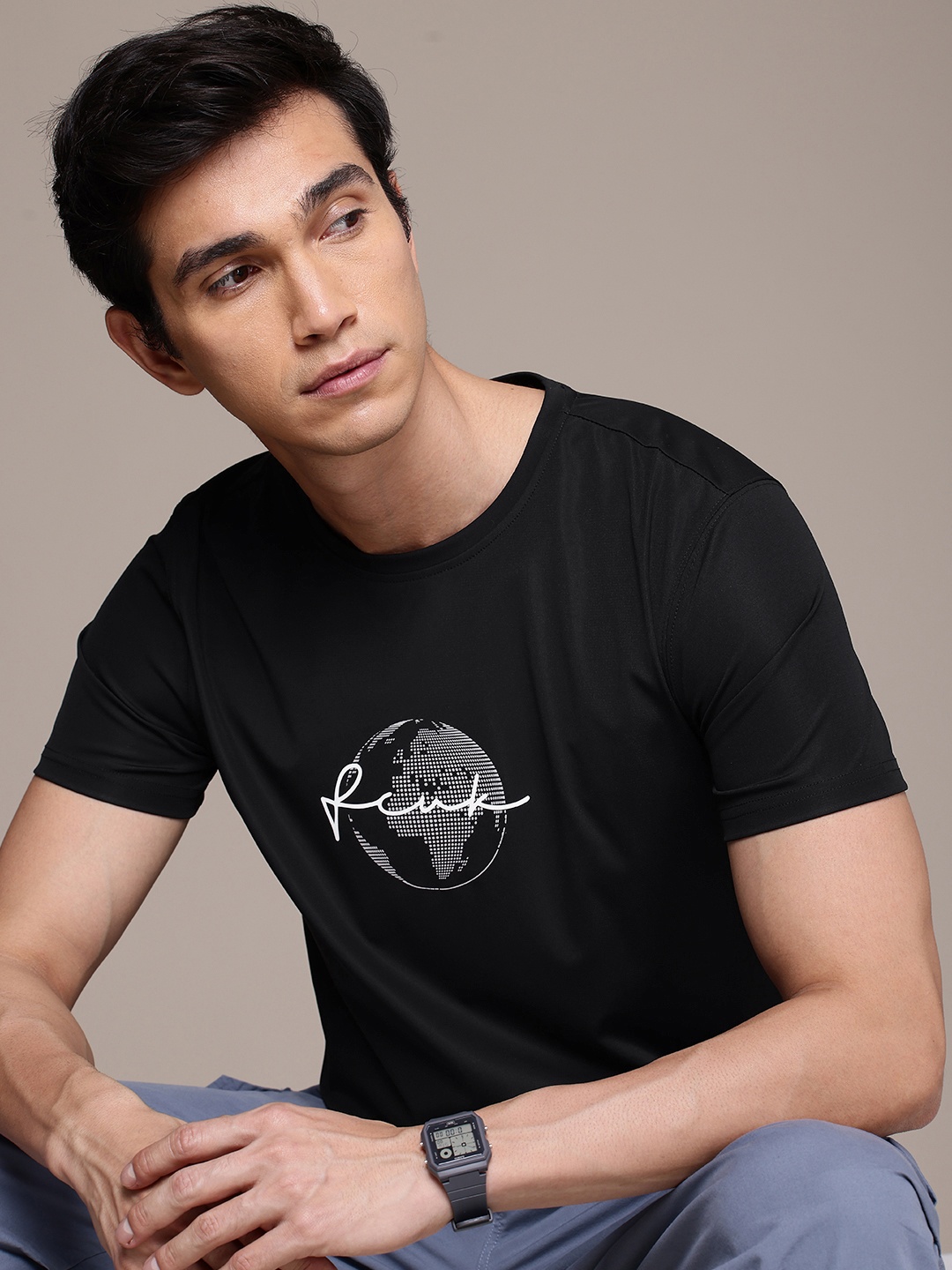 

FCUK Brand Logo Printed T-shirt, Black