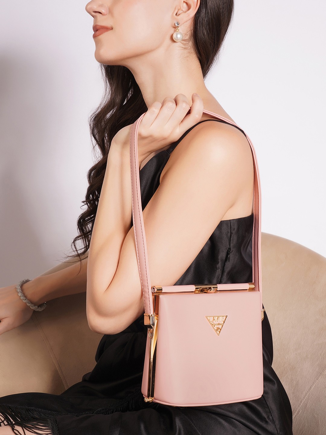 

LAVIE Signature Women Ohio Satchel Frame Handbag, Pink