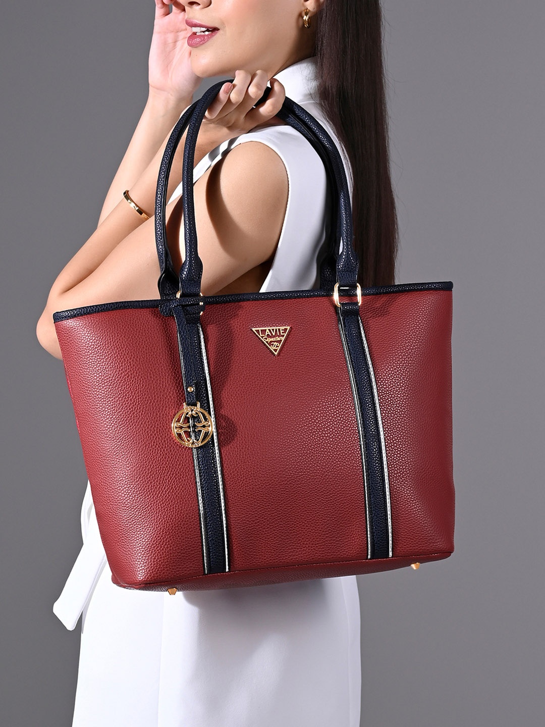 

LAVIE Signature Women Vegas Tote Handbag, Red
