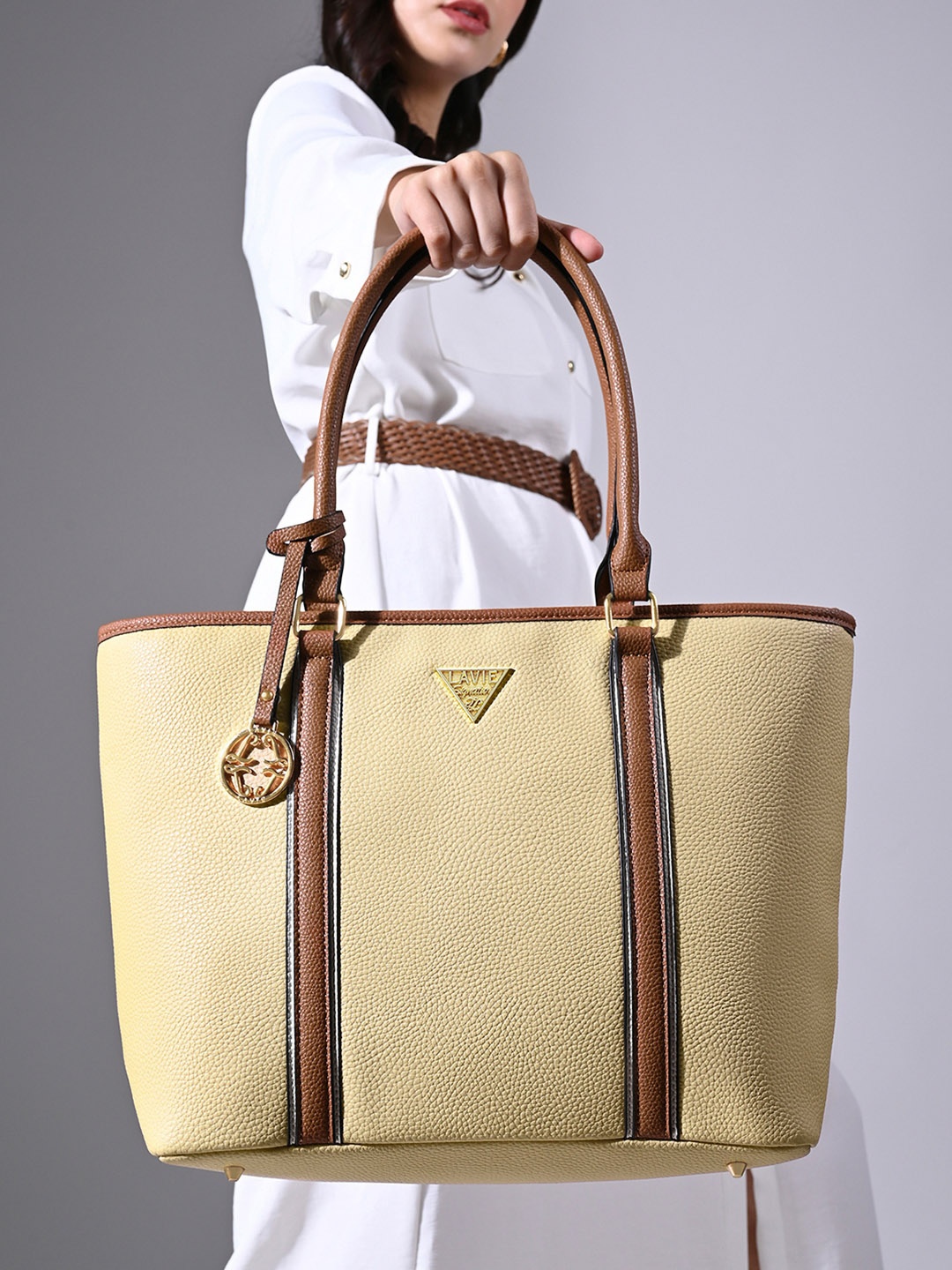 

LAVIE Signature Women Vegas Tote Handbag, Beige