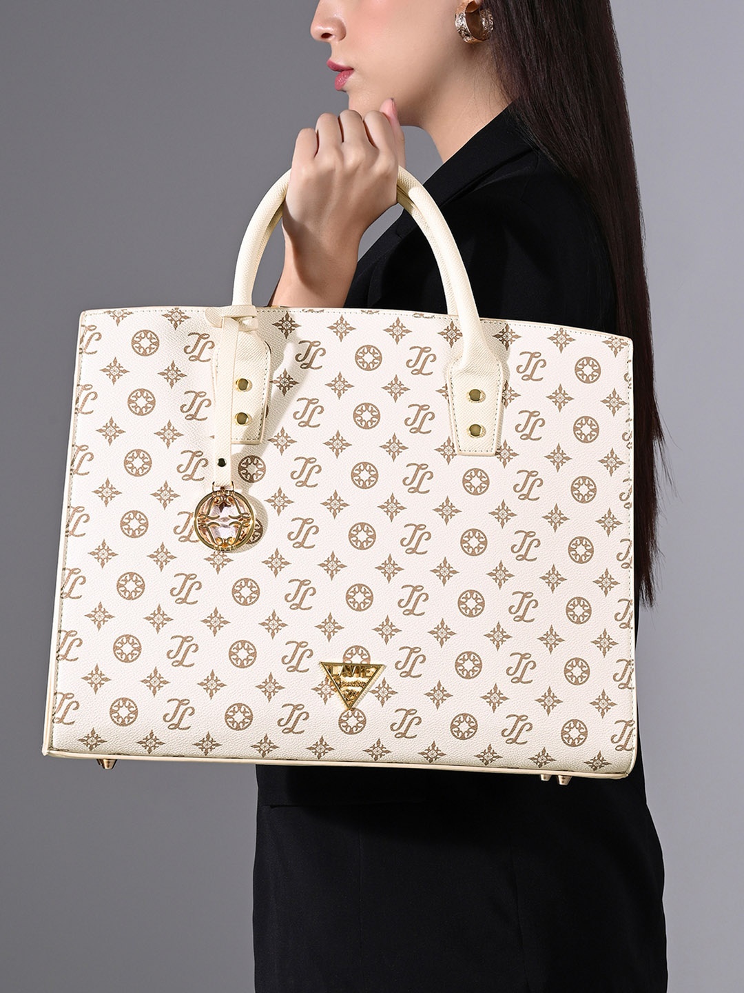

LAVIE Signature Women Brooklyn, Fits Upto 15 Inch Laptop Satchel Handbag, Off white