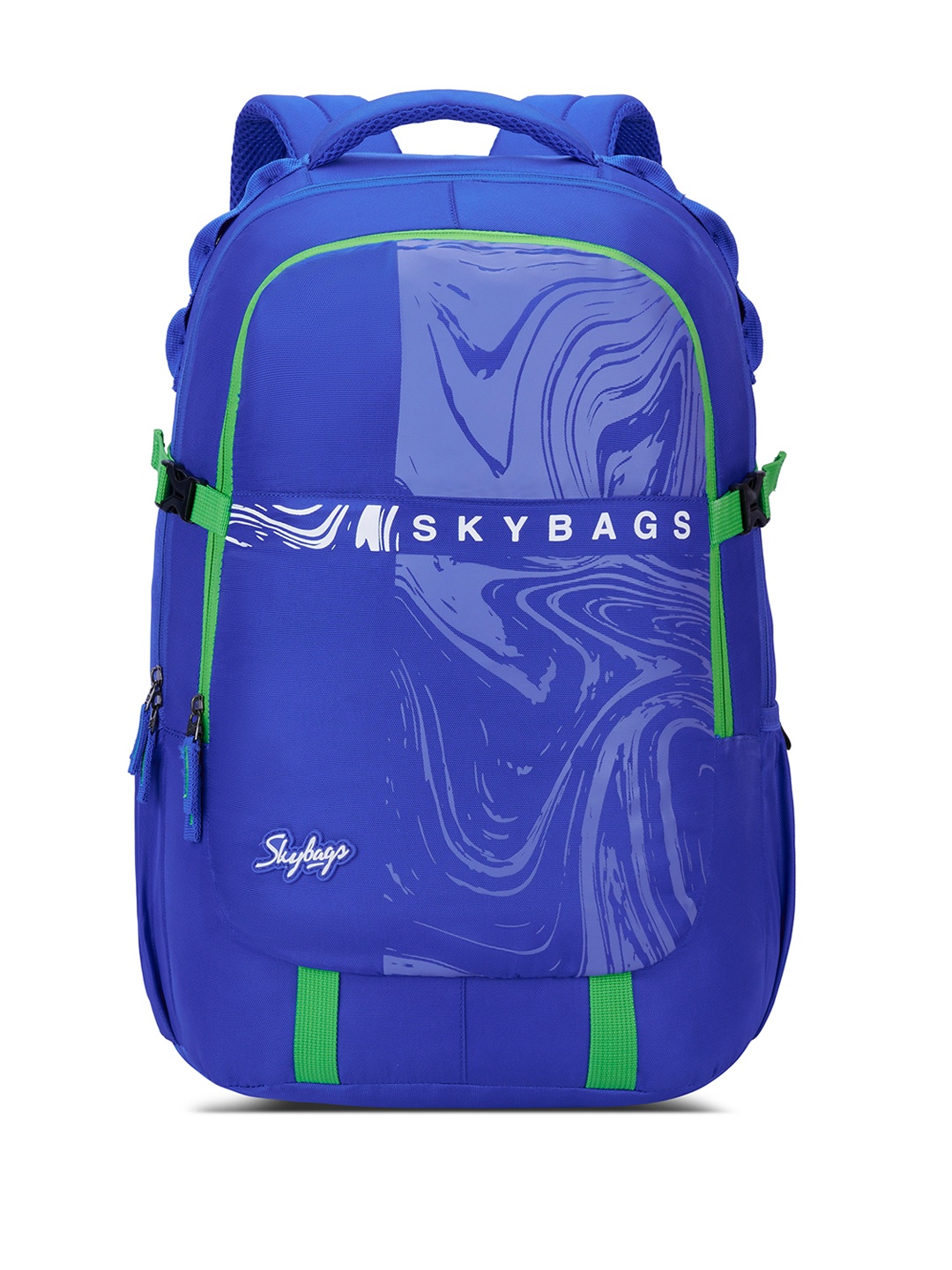 

Skybags Kids Brand Logo Printed Laptop Backpack with Compression Straps - 40 L, Blue